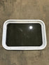 Used White Radius Non Opening Window : 24" W x 16 1/2" H x 2" D - Young Farts RV Parts