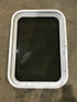 Used White Radius Non Opening Window : 24" W x 16 1/2" H x 2" D - Young Farts RV Parts