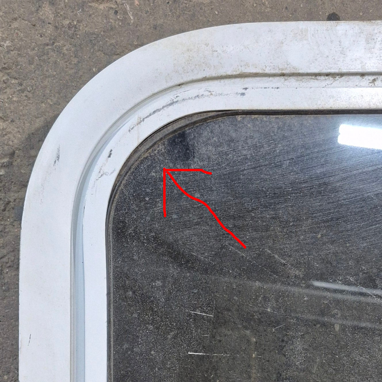 Used White Radius Non Opening Window - 24.25