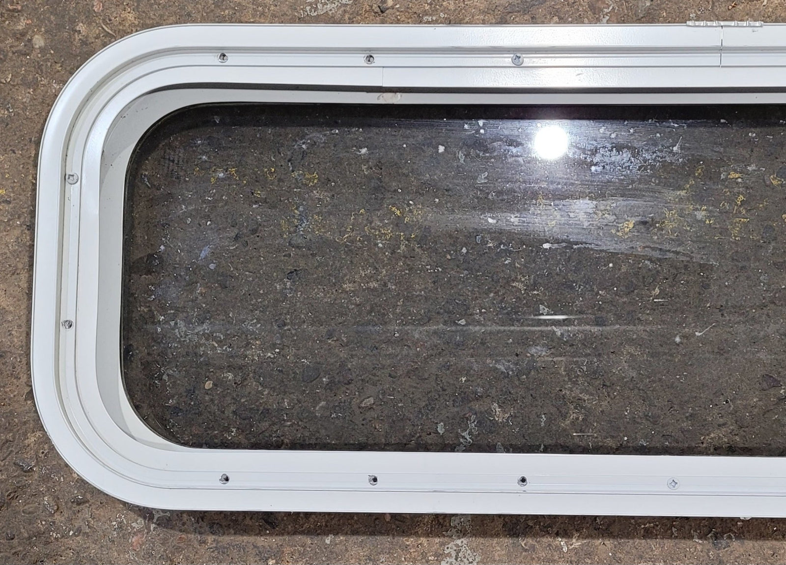 Used White Radius Non Opening Window : 35 1/2