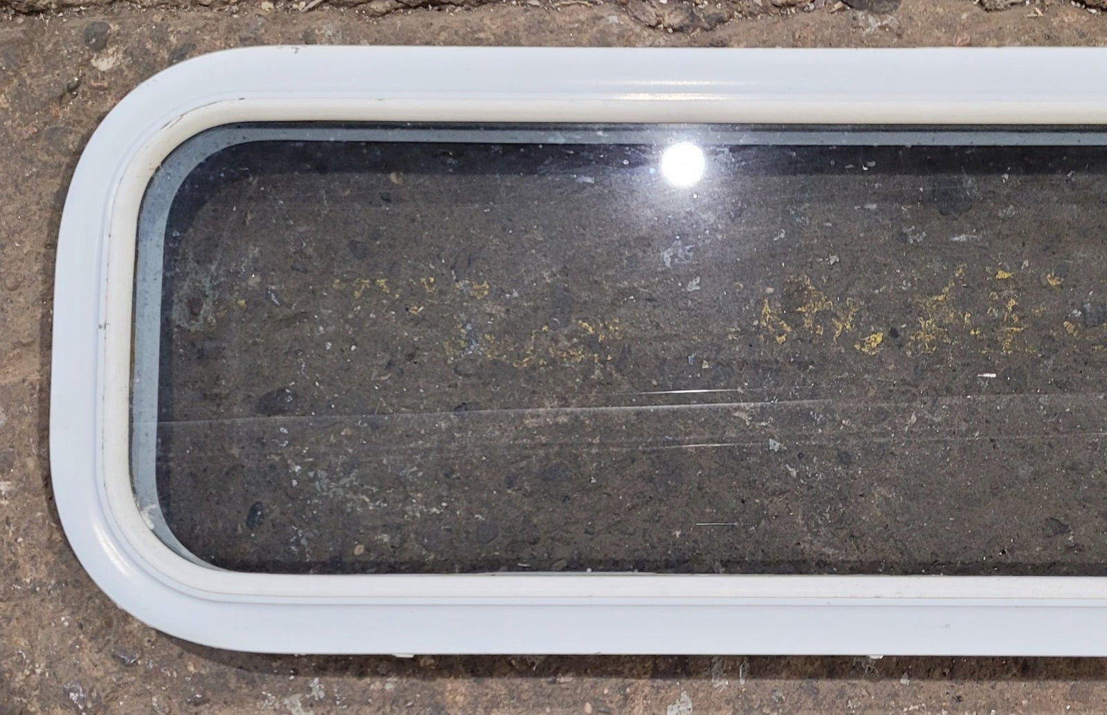 Used White Radius Non Opening Window : 35 1/2