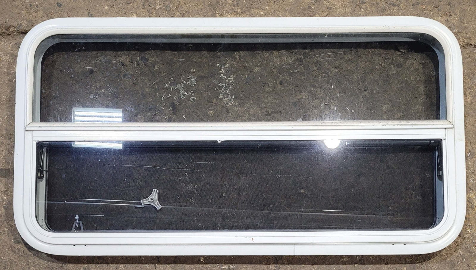 Used White Radius Non Opening Window : 35 1/2