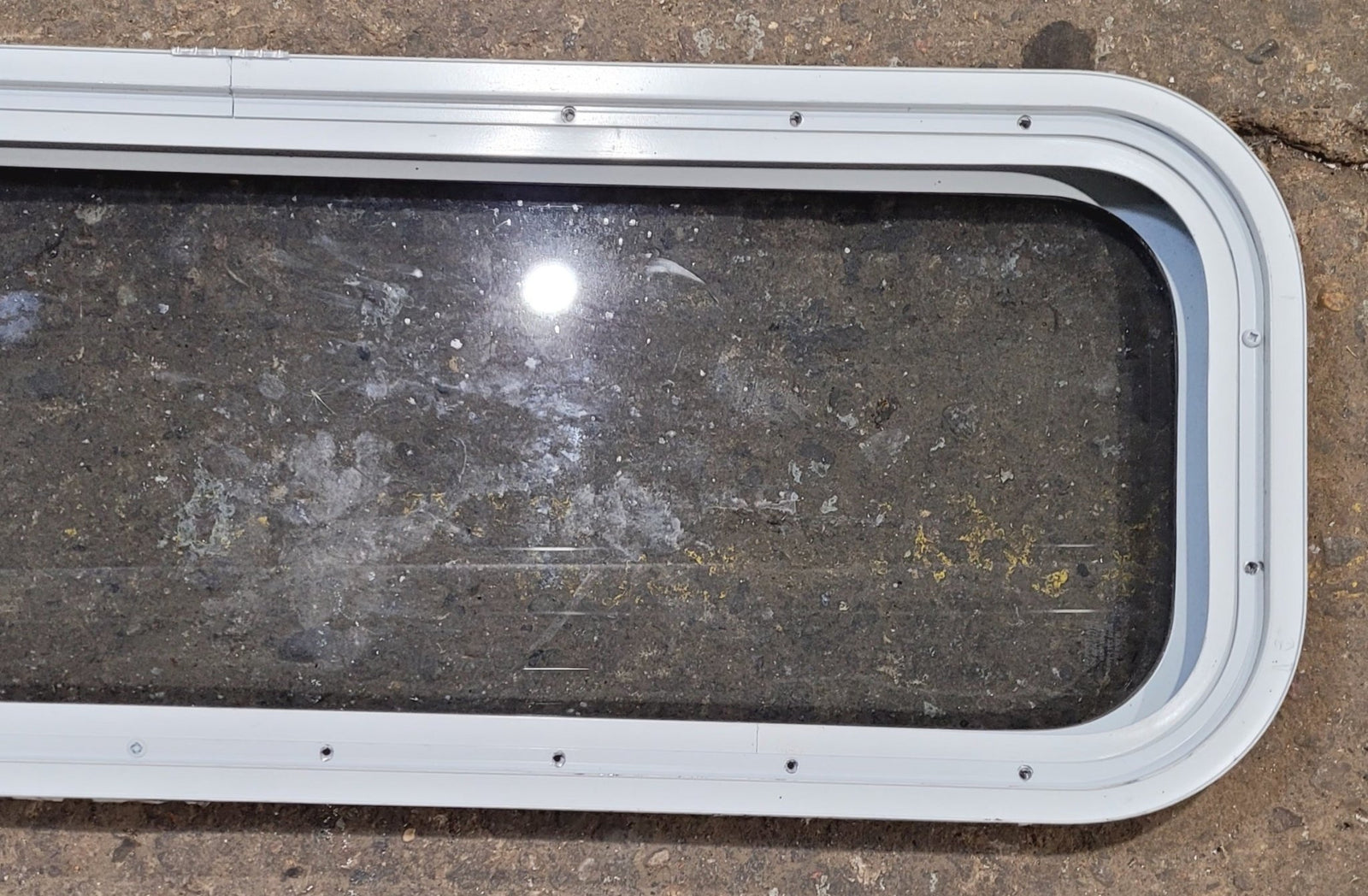 Used White Radius Non Opening Window : 35 1/2