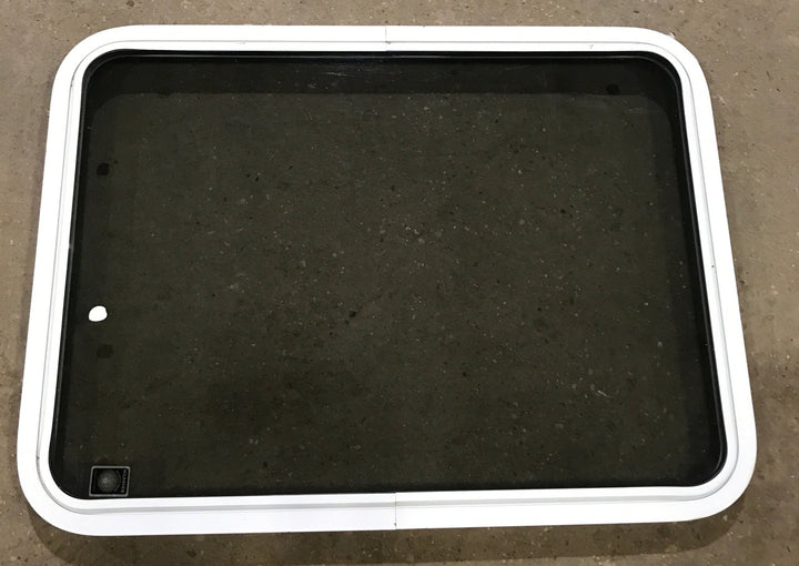 Used White Radius Non Opening Window : 35 3/4" W x 26 1/4" H x 1 7/8" D - Young Farts RV Parts