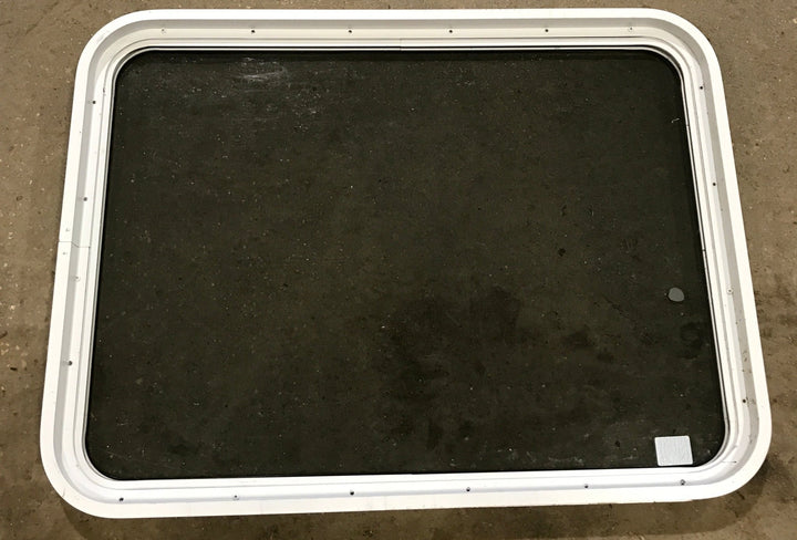 Used White Radius Non Opening Window : 35 3/4" W x 26 1/4" H x 1 7/8" D - Young Farts RV Parts