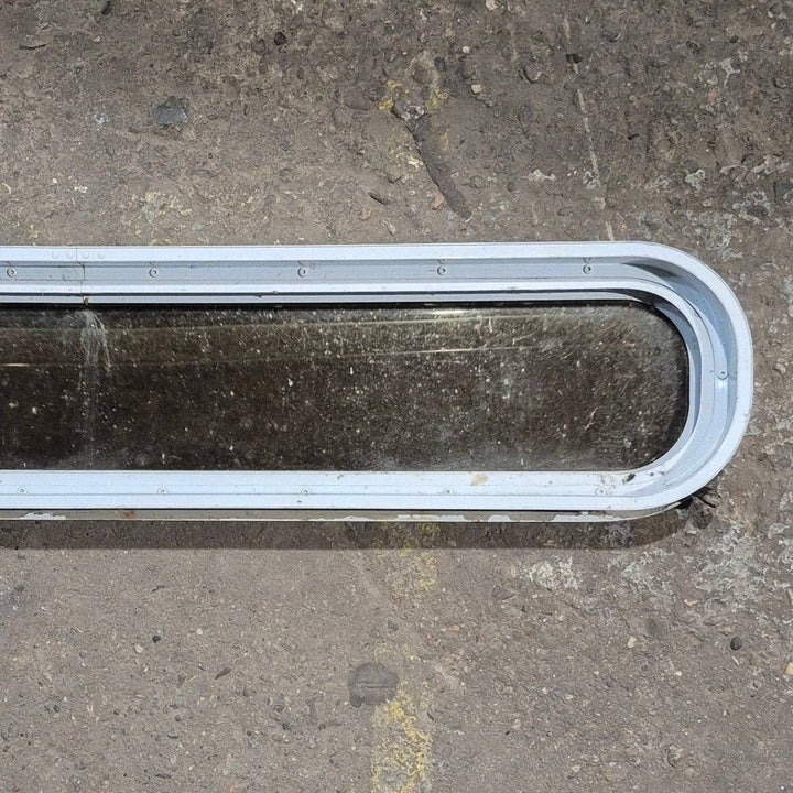 Used White Radius Non - Opening Window - 42 1/2" X 7 1/2" X 2" - Young Farts RV Parts