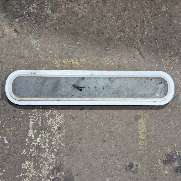 Used White Radius Non - Opening Window - 42 1/2" X 7 1/2" X 2" - Young Farts RV Parts