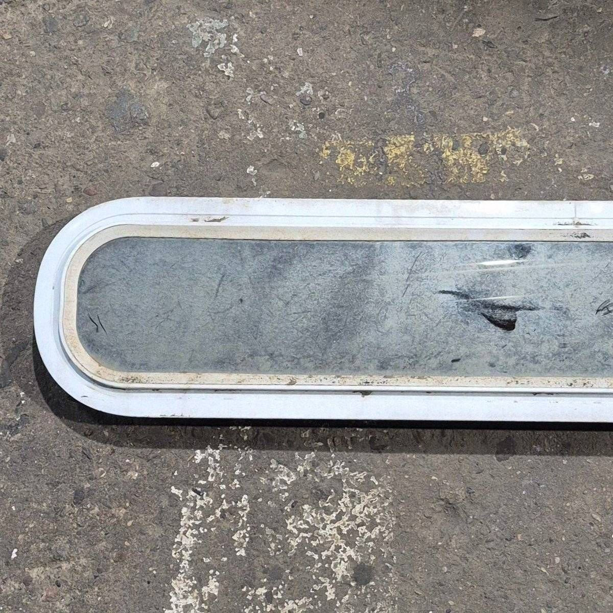 Used White Radius Non - Opening Window - 42 1/2" X 7 1/2" X 2" - Young Farts RV Parts