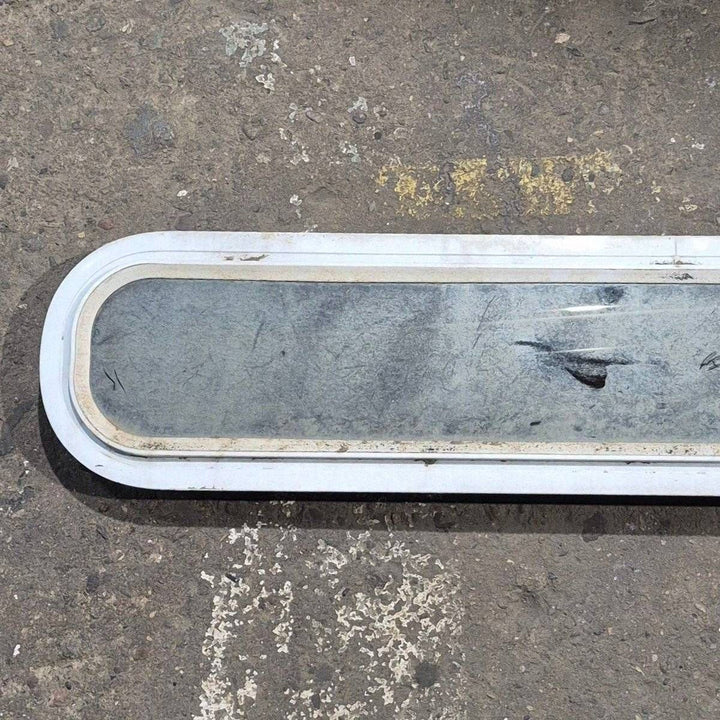 Used White Radius Non - Opening Window - 42 1/2" X 7 1/2" X 2" - Young Farts RV Parts