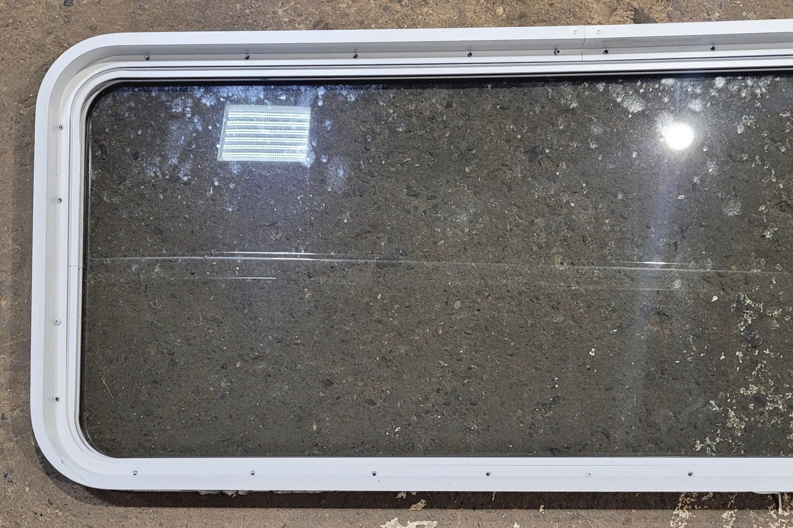 Used White Radius Non Opening Window : 54 1/4