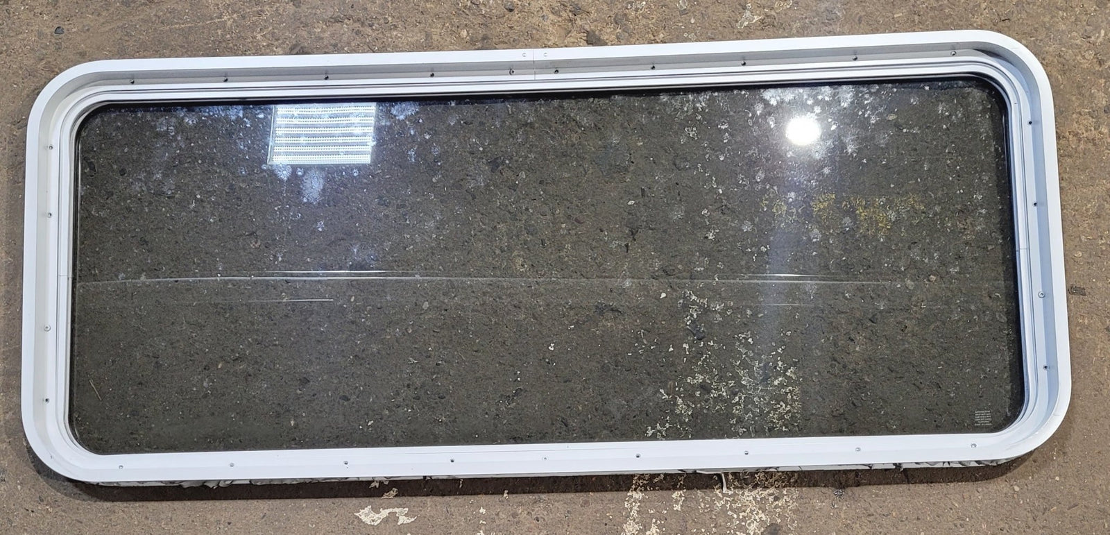 Used White Radius Non Opening Window : 54 1/4