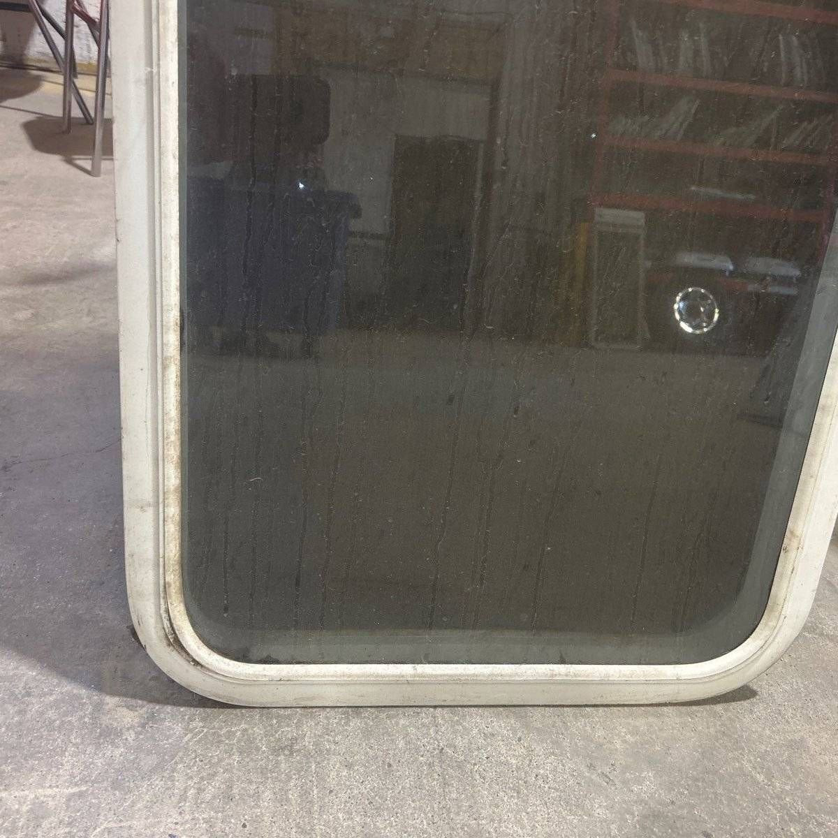 Used White Radius Non Opening Window - 59.5 X 21.5 X 2.25 - Young Farts RV Parts