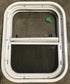 Used White Radius Opening Window : 13 1/2" W x 17 1/2" H x 1 7/8" D - Young Farts RV Parts