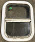Used White Radius Opening Window : 13 1/2" W x 17 1/2" H x 1 7/8" D - Young Farts RV Parts