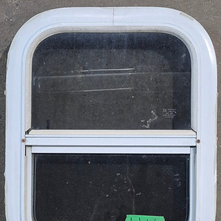 Used White Radius Opening Window - 13.25 X 17.5 X 1.875 - Young Farts RV Parts
