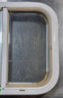 Used White Radius Opening Window : 17 1/2" W x 14 1/2" H x 1 7/8" D - Young Farts RV Parts