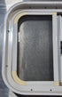 Used White Radius Opening Window : 17 1/2" W x 14 1/2" H x 1 7/8" D - Young Farts RV Parts