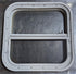 Used White Radius Opening Window : 17 1/2" W x 17 1/2" H x 1 1/8" D - Young Farts RV Parts