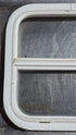 Used White Radius Opening Window : 17 1/2" W x 17 1/2" H x 1 1/8" D - Young Farts RV Parts