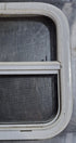 Used White Radius Opening Window : 17 1/2" W x 17 1/2" H x 1 1/8" D - Young Farts RV Parts