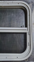 Used White Radius Opening Window : 17 1/2" W x 17 1/2" H x 1 1/8" D - Young Farts RV Parts