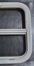Used White Radius Opening Window : 17 1/2" W x 17 1/2" H x 1 1/8" D - Young Farts RV Parts