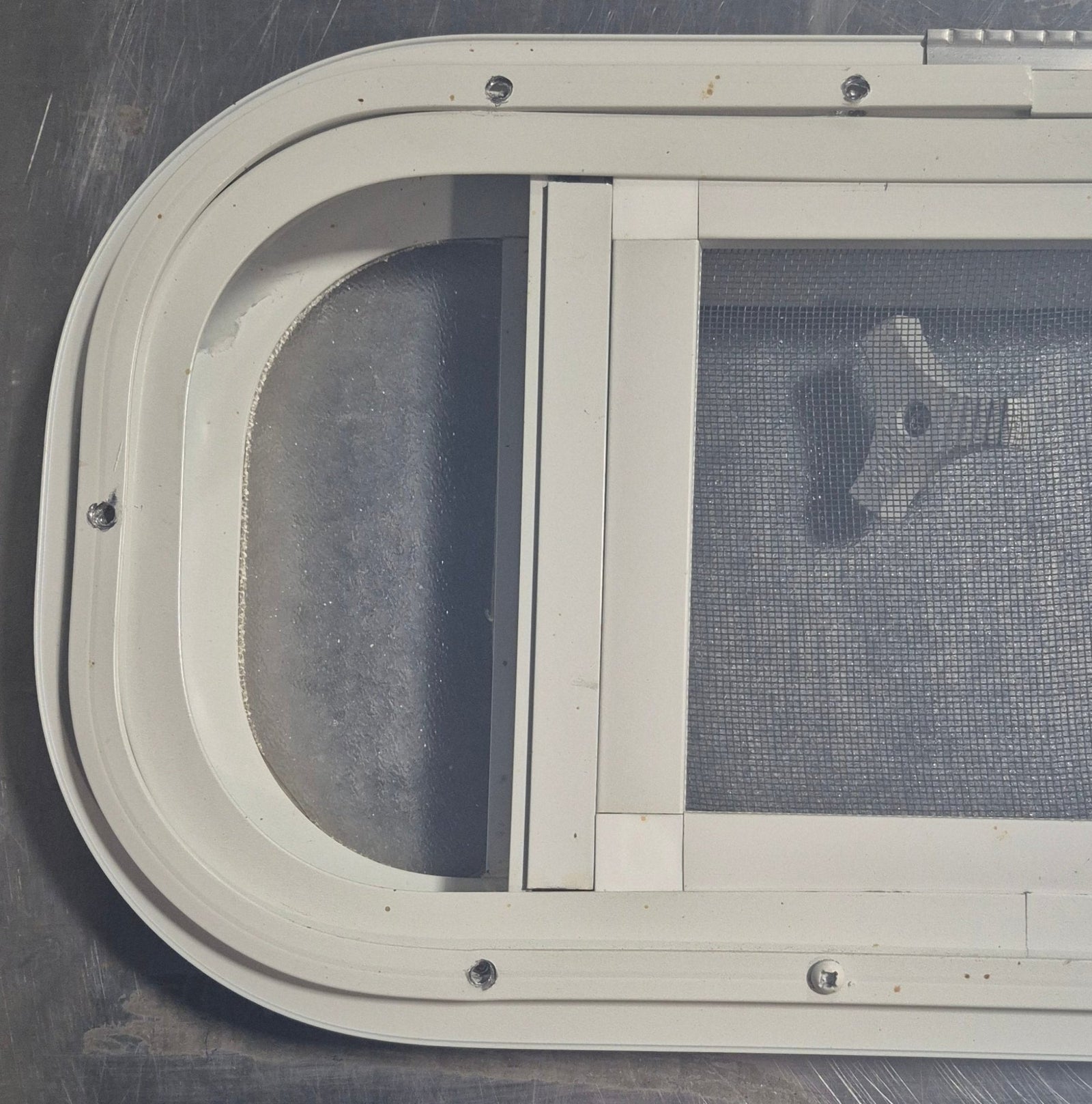 Used White Radius Opening Window : 17 1/2