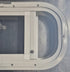 Used White Radius Opening Window : 17 1/2" W x 8 1/2" H x 1 1/8" D - Young Farts RV Parts