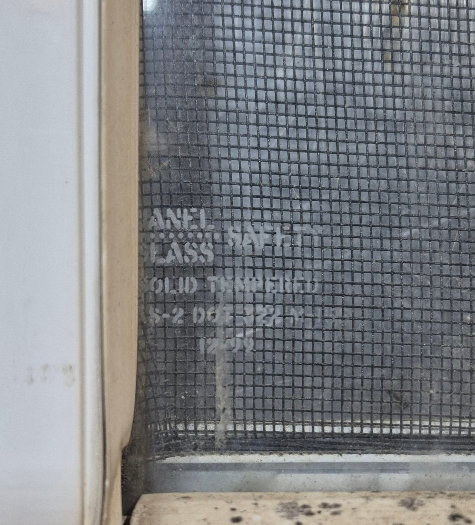 Used White Radius Opening Window : 18 1/4" W x 17 3/4" H x 1 3/4" D - Young Farts RV Parts