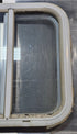 Used White Radius Opening Window : 18 1/4" W x 17 3/4" H x 1 3/4" D - Young Farts RV Parts