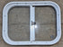 Used White Radius Opening Window : 19 1/2" W x 14 1/2" H x 1 1/4" D - Young Farts RV Parts