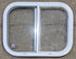 Used White Radius Opening Window : 19 1/2" W x 14 1/2" H x 1 1/4" D - Young Farts RV Parts