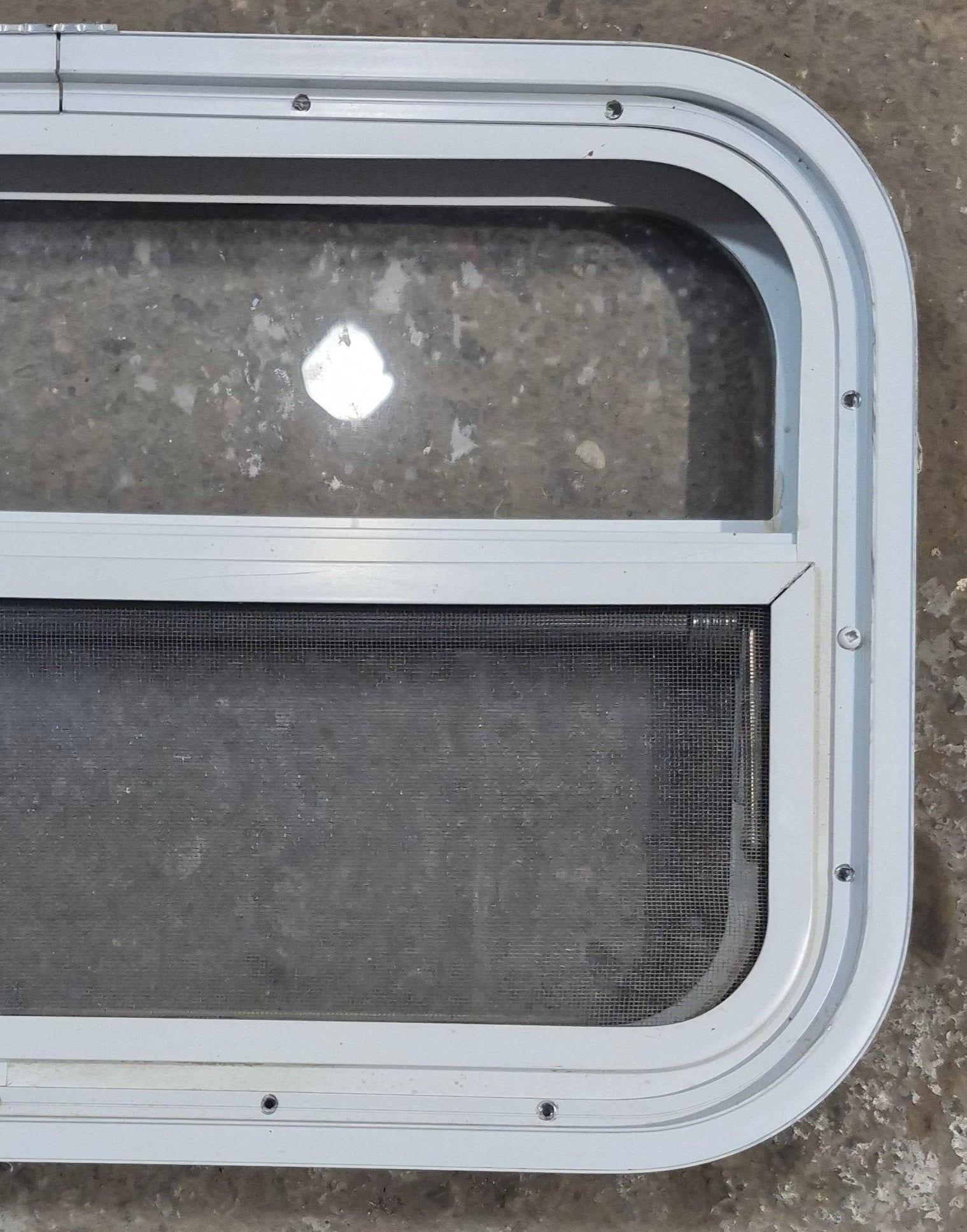 Used White Radius Opening Window : 23 1/2