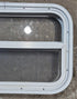 Used White Radius Opening Window : 23 1/2" W x 14 1/2" H x 1 7/8" D - Young Farts RV Parts