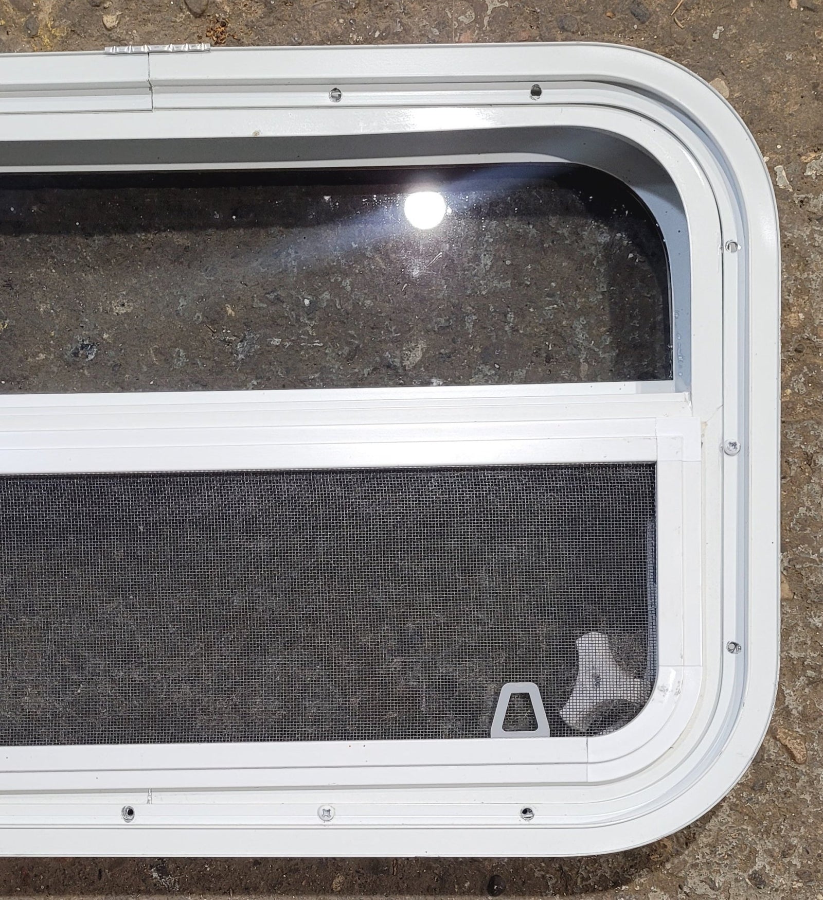 Used White Radius Opening Window : 23 1/2