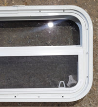 Load image into Gallery viewer, Used White Radius Opening Window : 23 1/2&quot; W x 14 1/4&quot; H x 1 7/8&quot; D - Young Farts RV Parts