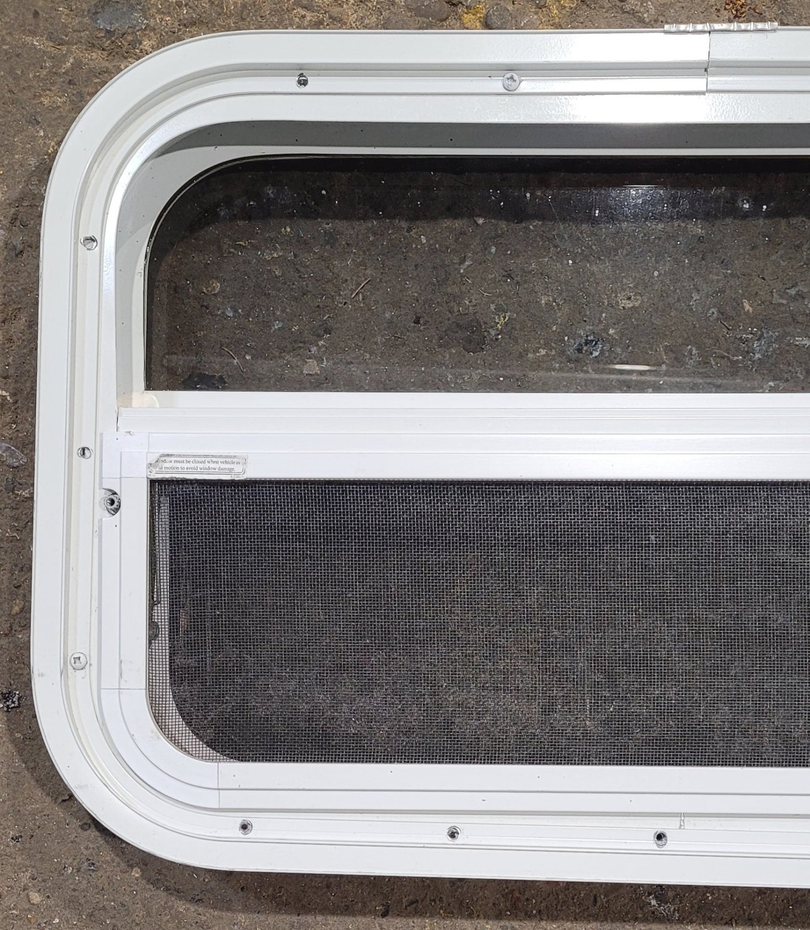 Used White Radius Opening Window : 23 1/2