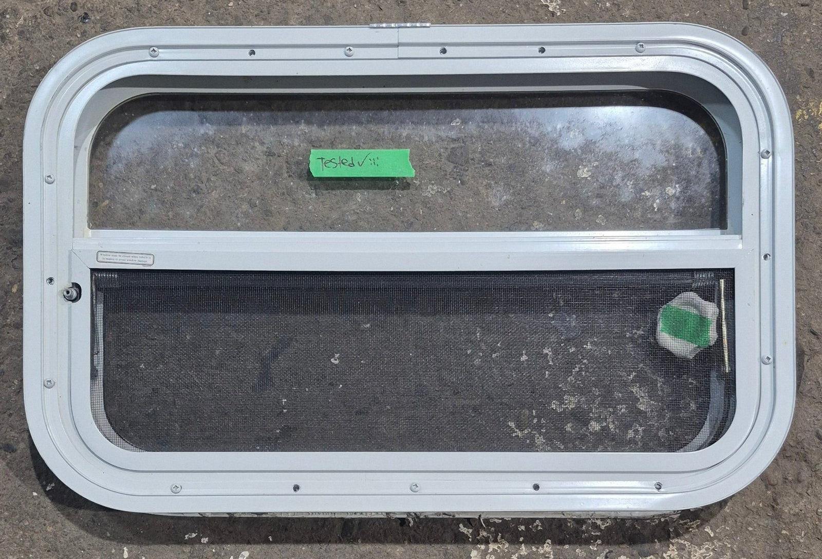 Used White Radius Opening Window : 23 1/2