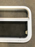 Used White Radius Opening Window : 23 1/2" W x 17 1/2" H x 1 1/2" D - Young Farts RV Parts