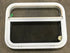 Used White Radius Opening Window : 23 1/2" W x 17 1/2" H x 1 1/2" D - Young Farts RV Parts