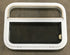 Used White Radius Opening Window : 23 1/2" W x 17 1/2" H x 1 1/2" D - Young Farts RV Parts