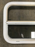 Used White Radius Opening Window : 23 1/2" W x 17 1/2" H x 1 1/2" D - Young Farts RV Parts