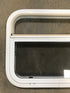 Used White Radius Opening Window : 23 1/2" W x 17 1/2" H x 1 1/2" D - Young Farts RV Parts