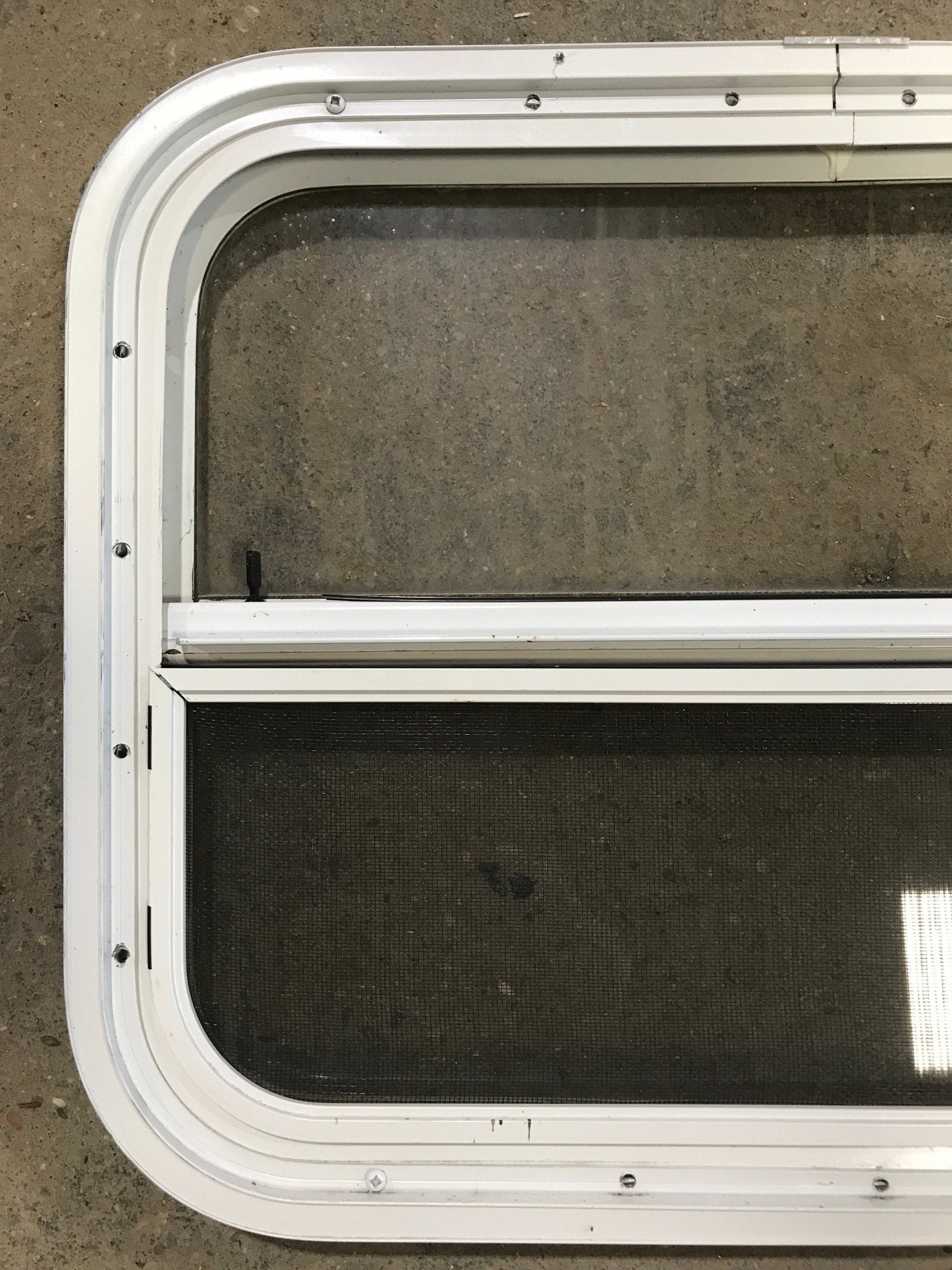 Used White Radius Opening Window : 23 1/2