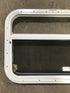 Used White Radius Opening Window : 23 1/2" W x 17 1/2" H x 1 1/2" D - Young Farts RV Parts