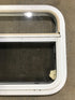 Used White Radius Opening Window : 23 1/2" W x 17 1/2" H x 1 1/2" D - Young Farts RV Parts