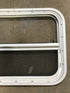 Used White Radius Opening Window : 23 1/2" W x 17 1/2" H x 1 1/2" D - Young Farts RV Parts