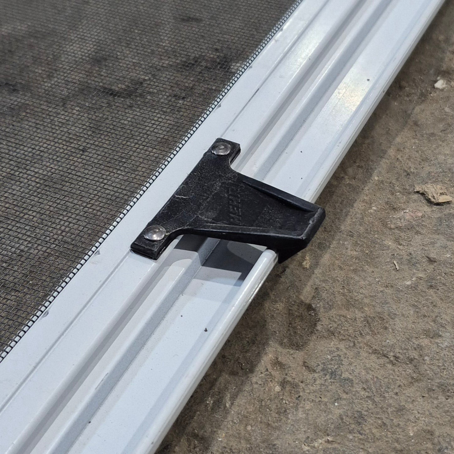 Used White Radius Opening Window : 23 1/2" W x 17 1/2" H x 1 1/4" D - Young Farts RV Parts