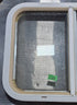 Used White Radius Opening Window : 23 1/2" W x 17 1/2" H x 1 7/8" D - Young Farts RV Parts