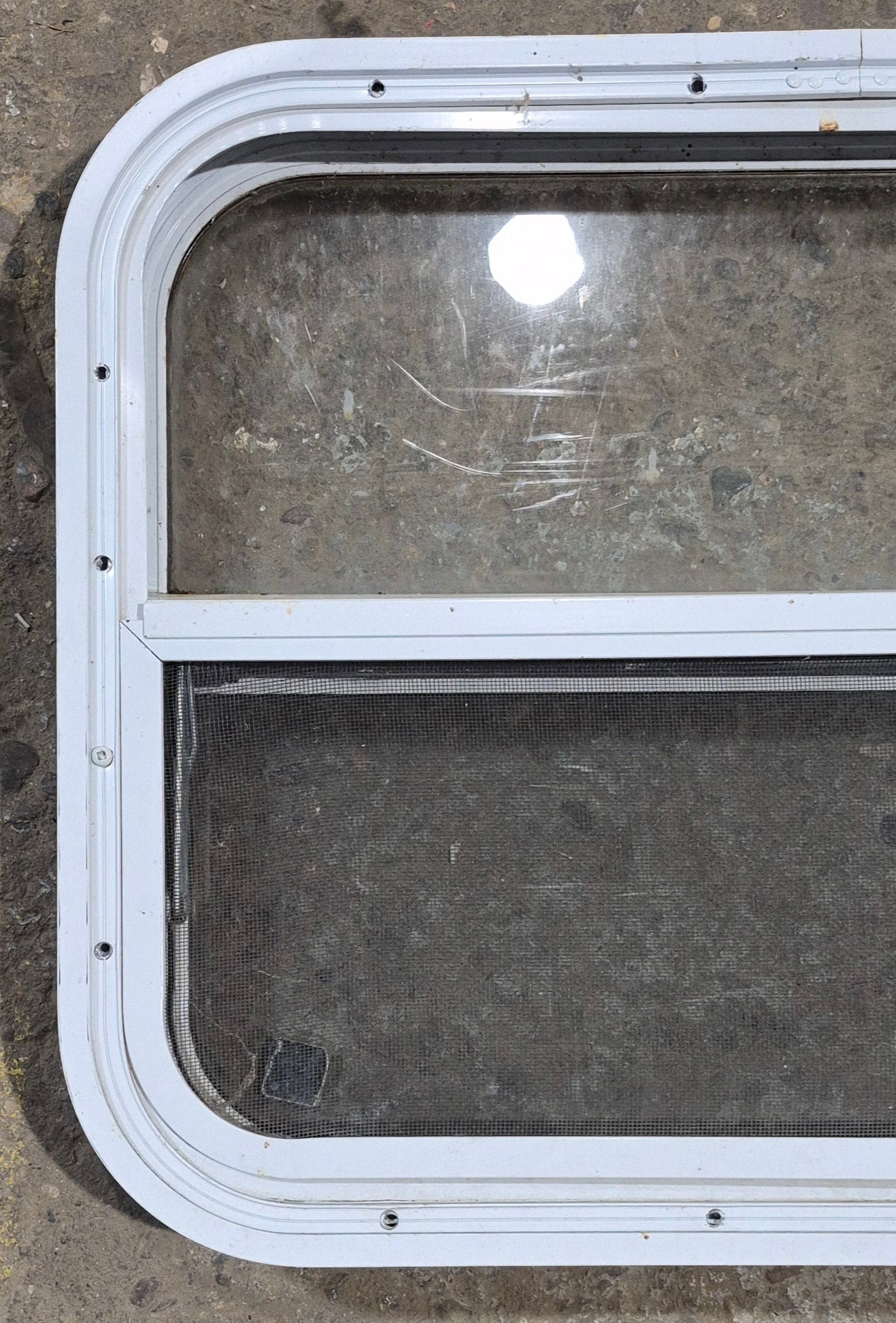 Used White Radius Opening Window : 23 1/2